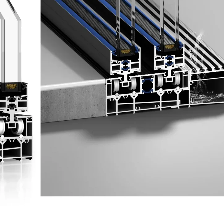 150 heavy-duty sliding-door frame and track section from the catalogue