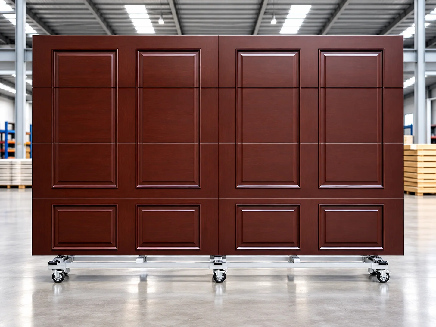 Garage-door sample with raised rectangular panel layout