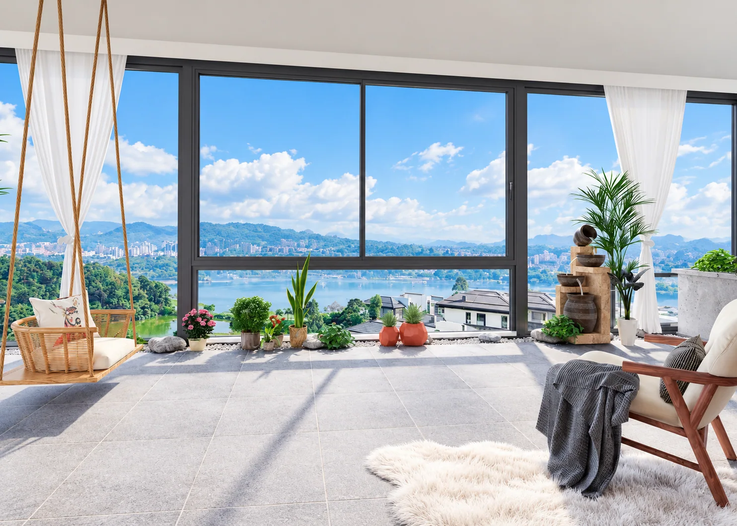 Catalog rendering from the 125 Series lift-sliding window page; not a photographed installation